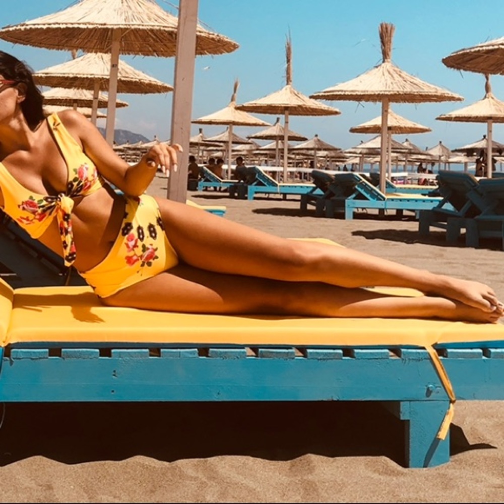 Flower print swimsuit